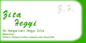 zita hegyi business card